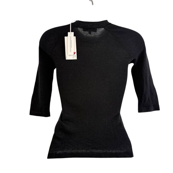 VINCE Elbow Sleeve Mock Neck Black Womens XXS 2XS Wool Cashmere Blend NWT See * - Picture 9 of 16